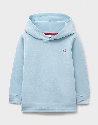 Cotton-Mix Crossed Oars Hoodie in Light Blue
