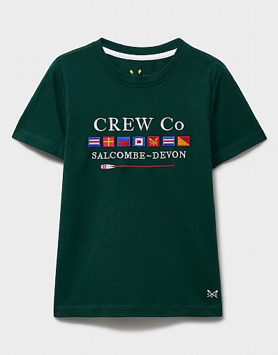Embroidered Cotton T-Shirt in Green