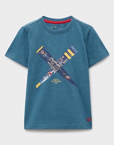 Short Sleeve Graphic T-shirt in Turquoise