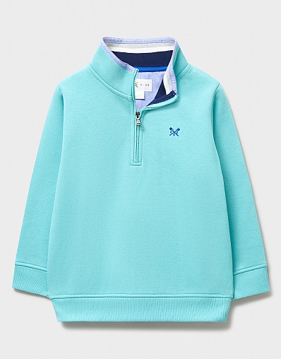 Half Zip Sweatshirt in Bright  Blue