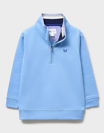 Half Zip Sweatshirt in Light Blue