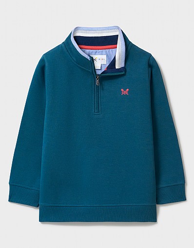 Half Zip Sweatshirt in Teal