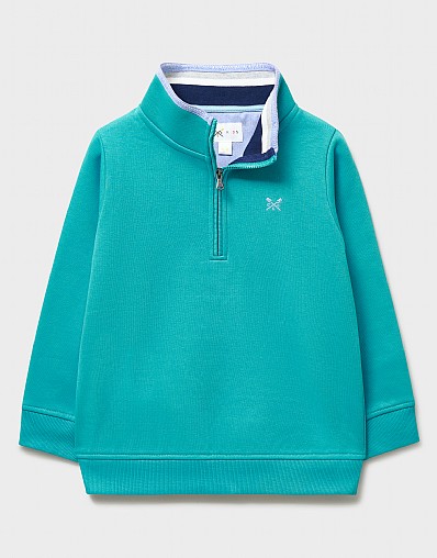 Half Zip Sweatshirt in Turquoise