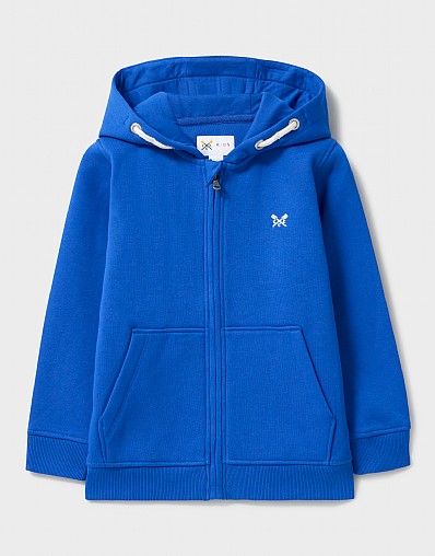 Crossed Oars Zip Through Hoodie in Blue