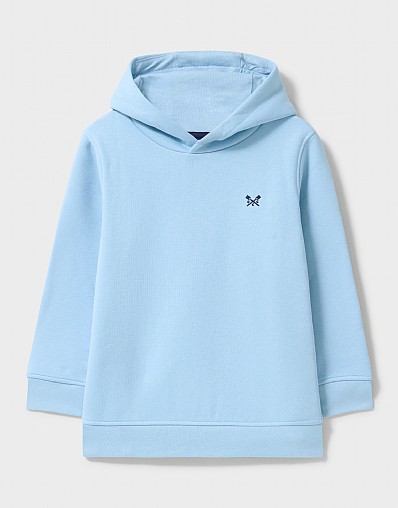 Cotton Blend Crossed Oars Hoodie in Light Blue