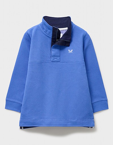 Padstow Pique Sweatshirt in Blue