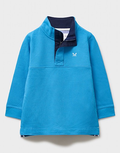 Padstow Pique Sweatshirt in Bright Blue
