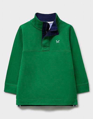 Padstow Pique Sweatshirt in Bright Green