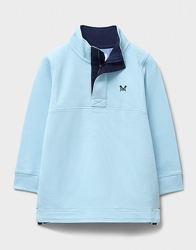 Padstow Pique Sweatshirt in Light Blue