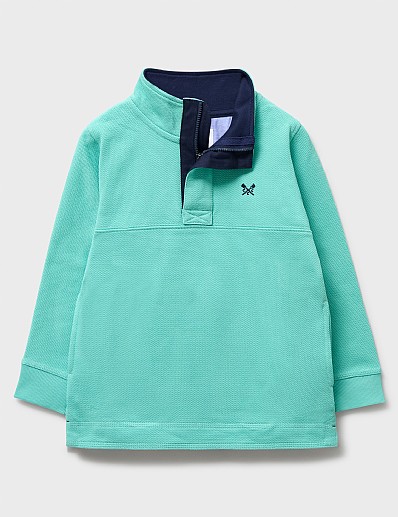 Padstow Pique Sweatshirt in Turquoise