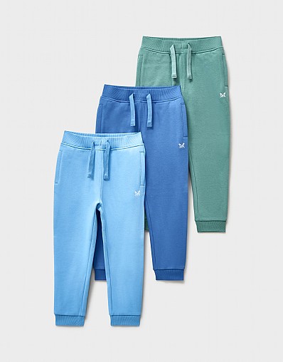 Crossed Oars Joggers 3 Pack in Blue and Green