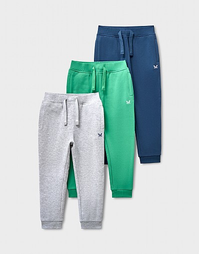 Crossed Oars Joggers 3 Pack in Grey and Green