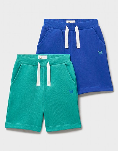 2 Pack Sweat Shorts in Blue and Turquoise