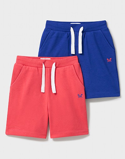 2-Pack Sweat Shorts in Blue & Red