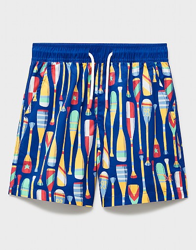 Swim Shorts in Blue Oars Print