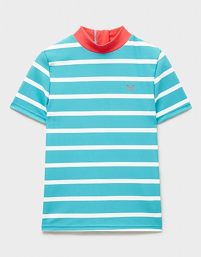 Rash Vest in Teal Green & White Stripe
