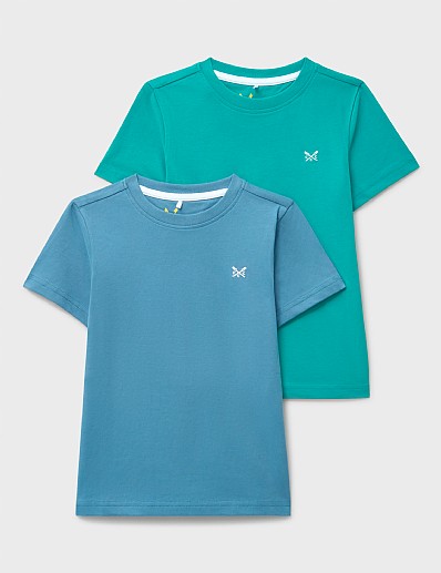 2 Pack Classic Cotton Tees in Blue & Green