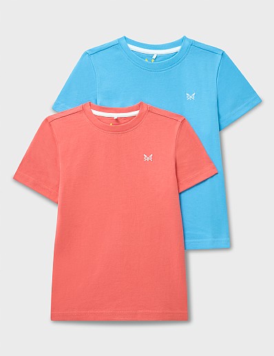 2 Pack Classic Cotton Tees in Blue & Orange
