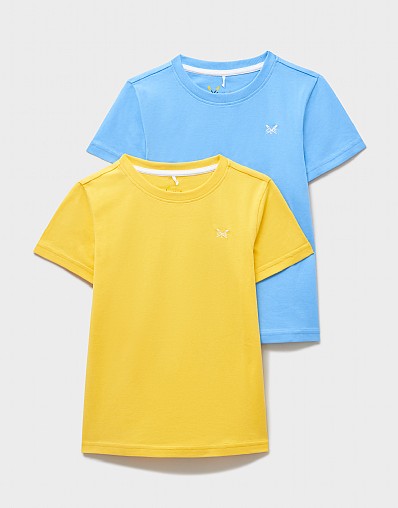 2 Pack Classic Cotton Tees in Yellow & Blue