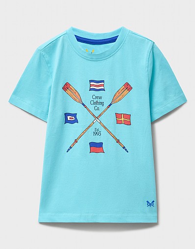 Crew Classic Flag Graphic Tee in Aqua