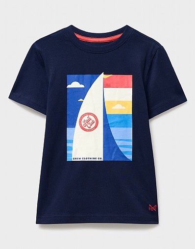 Crew Classic Sailing Graphic Tee in Navy