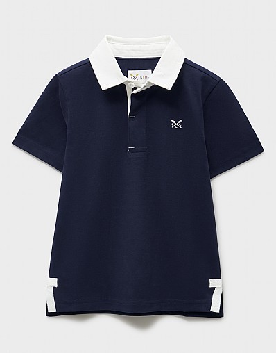 Short Sleeve Rugby Shirt in Navy