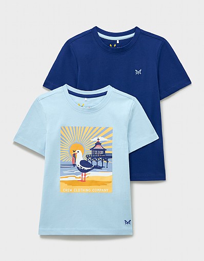 2 Pack Classic Cotton Tees in Blues