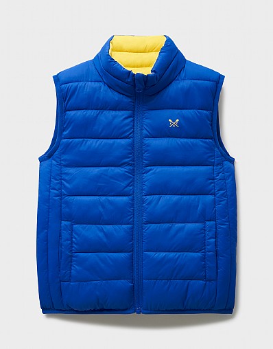 Lightweight Reversible Lowther Gilet in Blue and Yellow