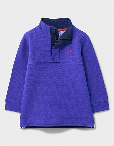 Padstow Pique Sweatshirt in Blue