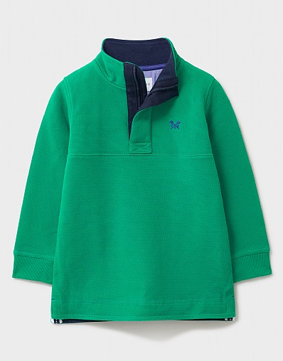 Padstow Pique Sweatshirt in Bright Green