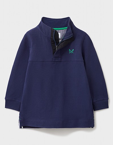 Padstow Pique Sweatshirt in Navy