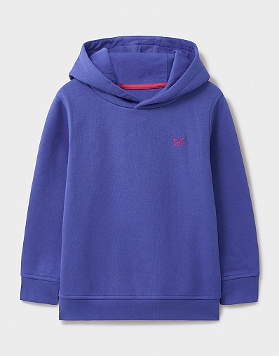 Cotton Blend Hoodie in Blue