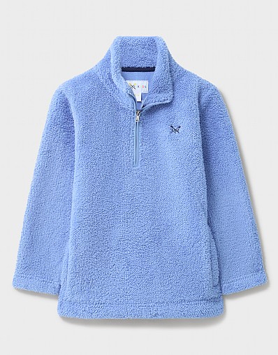 Fleece Quarter Zip Sweat in Blue