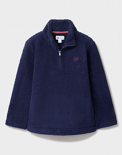 Fleece Quarter Zip Sweat in Navy