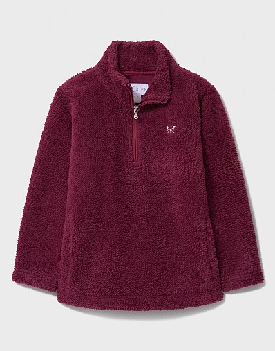 Fleece 1/4 Zip Sweat in Red