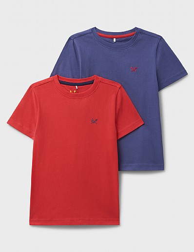 2 Pack Short Sleeve T-Shirts in Red and Blue