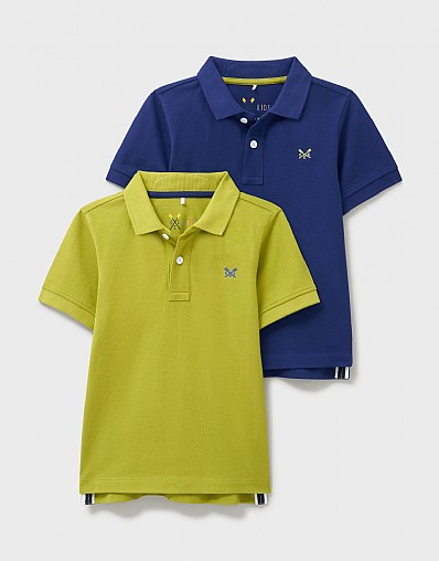 2 Pack Polos in Royal Blue and Moss Green
