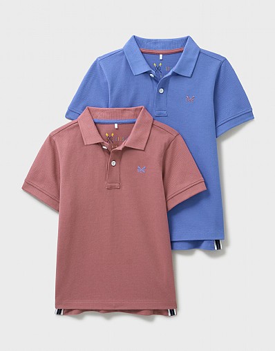2 Pack  Polos in Blue and Rose