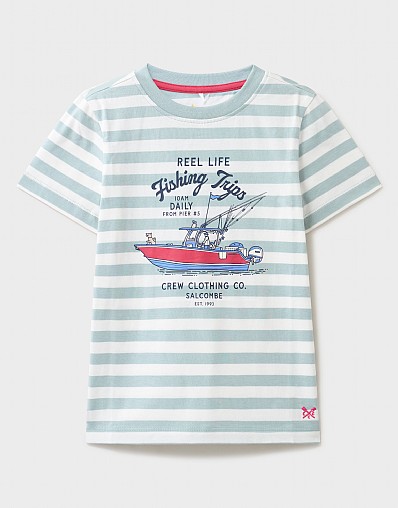 Classic Graphic Tee in Grey Stripe