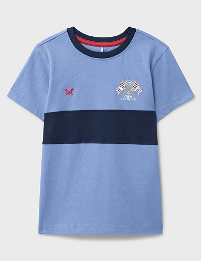 Cotton Colourblock T-Shirt in Blue