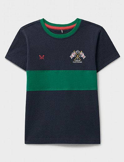 Cotton Colourblock T-Shirt in Navy