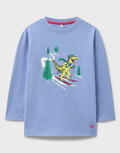 Long Sleeve Graphic T-Shirt in Blue