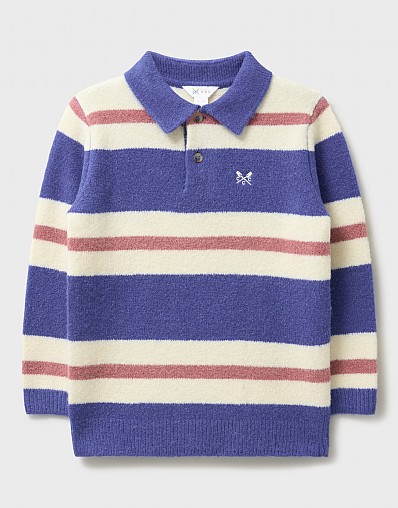 Stripe Polo Jumper in Blue, White and Pink