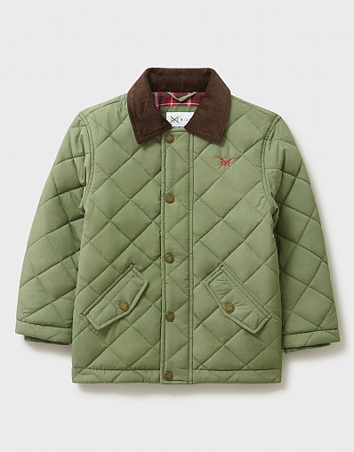 Cord Collar Weekend Quilted Jacket in Khaki