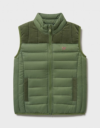 Lightweight Cord Lowther Gilet in Green