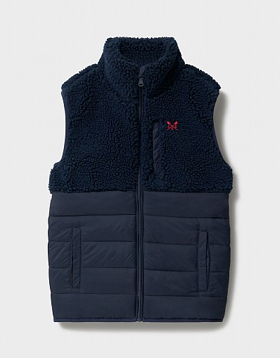 Hybrid Borg Fleece Gilet in Navy