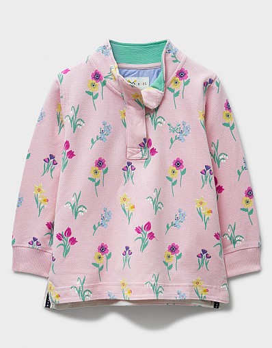 Printed Pique Padstow Sweatshirt in Pink