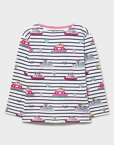 Long Sleeve Essential Breton Top with Rainbow Cuff