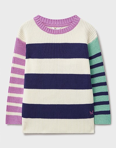 Ribbed Cotton Breton Jumper in Multi-Stripes