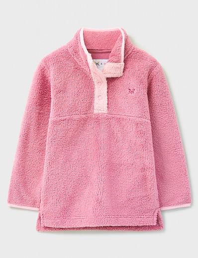 Borg Half Zip in Pink Multi